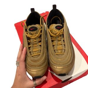 Nike Men’s Gold/Black Air Max 97 Inspired Running Shoes